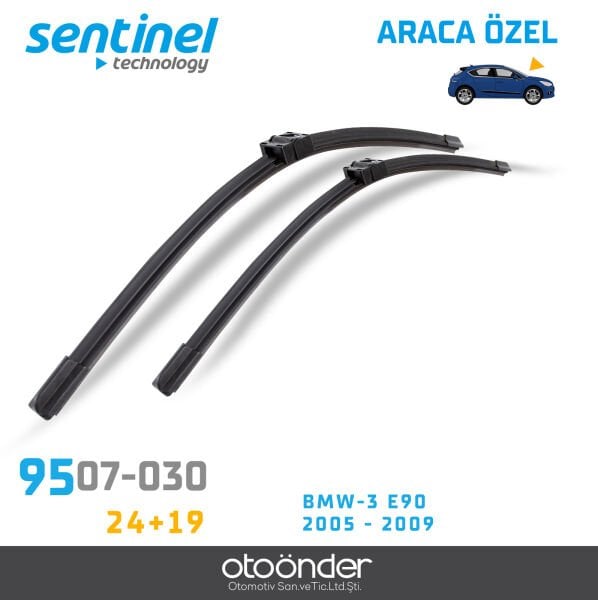 Süpürge Takım Ön BMW 3 Serisi E90–E92 2005–2013 24''+19'' Araca Özel Silecek Süpürgesi