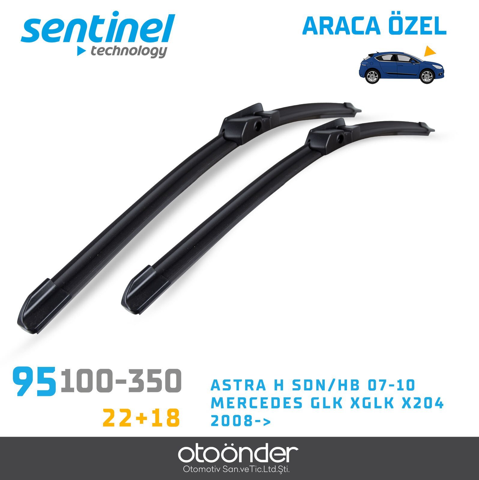 Süpürge Takım Ön Opel Astra H Sedan Hatchback 2007–2010 Mercedes GLK X204 2008→ 22''+18'' Araca Özel Silecek Süpürgesi