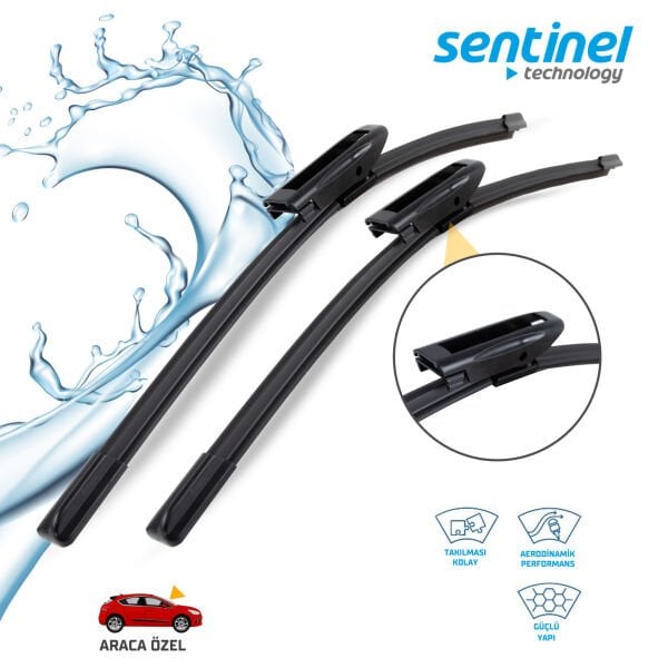 Süpürge Takım Ön Renault Kangoo 2 2008 Sonrası Kangoo Express 2 2008 Sonrası Mercedes Citan 2012 Sonrası 23''+21'' Araca Özel Silecek Süpürgesi