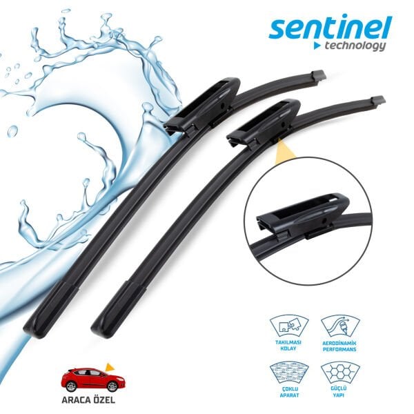 Süpürge Takım Ön Renault Fluence Captur 24''+16'' Araca Özel Silecek Süpürgesi