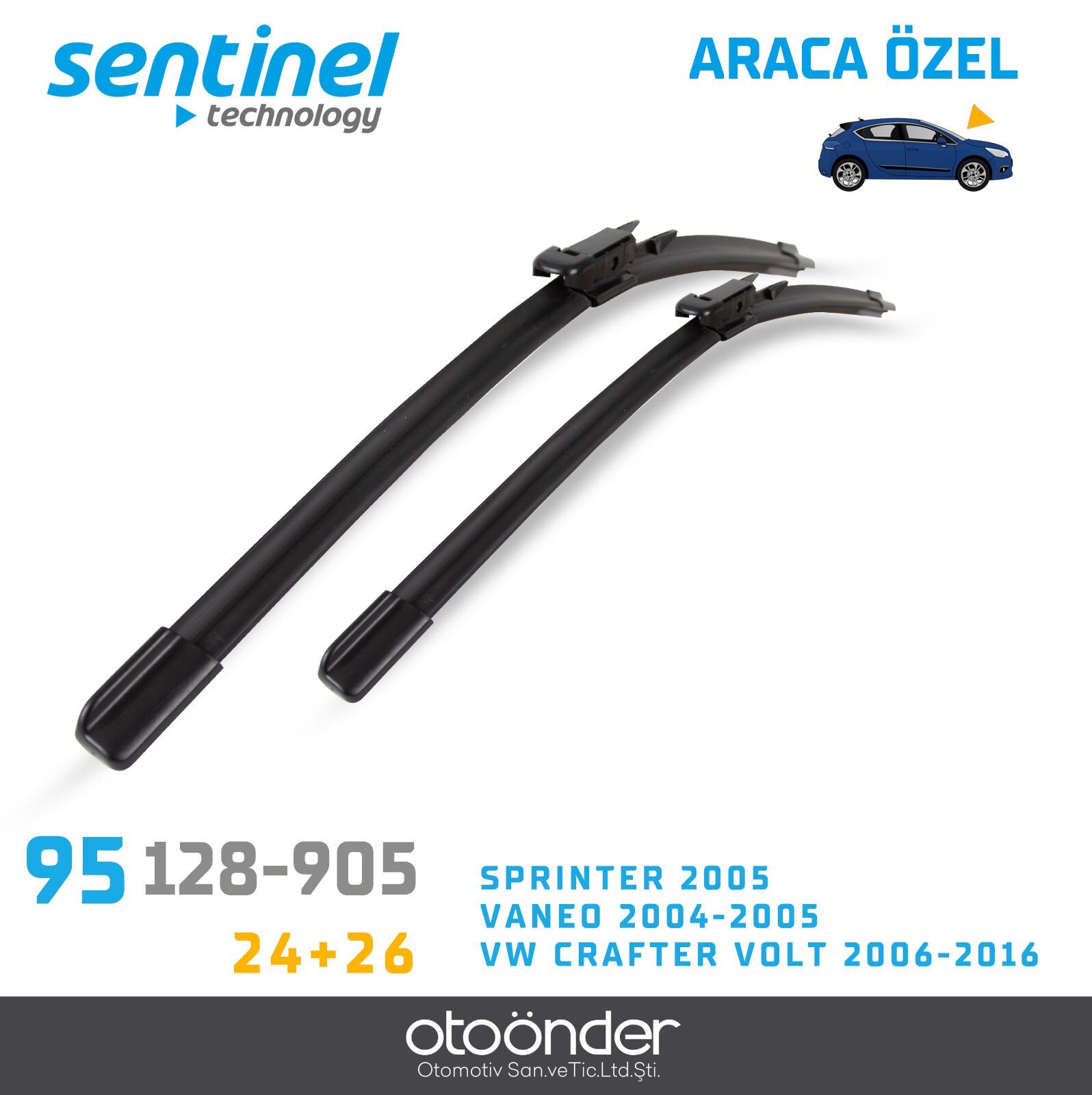 Süpürge Takım Ön Mercedes Sprinter 2005 Vaneo 2004–2005 VW Crafter Volt 2006–2016 24''+26'' Araca Özel Silecek Süpürgesi