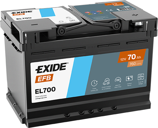 12V 70Ah EFB Akü – Start-Stop Uyumlu Güçlü ve Uzun Ömürlü EFB Teknolojisi