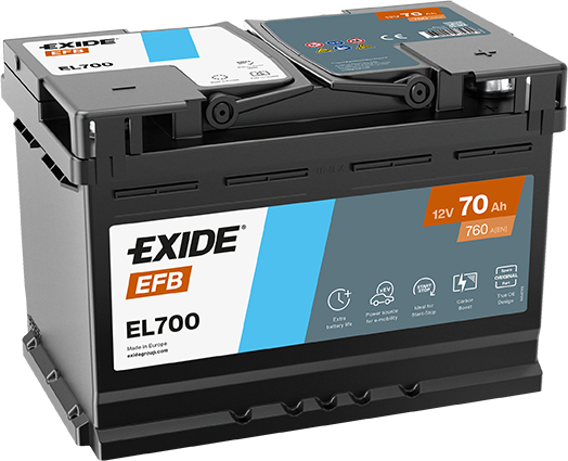 12V 70Ah EFB Akü – Start-Stop Uyumlu Güçlü ve Uzun Ömürlü EFB Teknolojisi