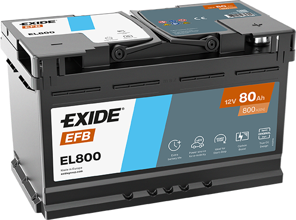 Exide EFB 12V 80Ah EFB Akü – Start-Stop Araçlar İçin Güçlü Performans ve Uzun Ömür
