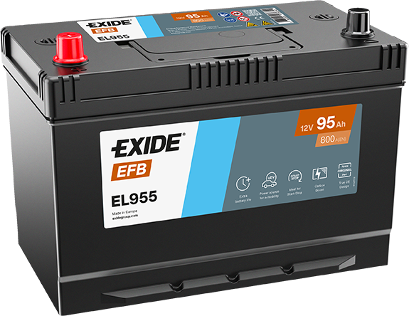 Exide EFB 12V 95Ah EFB Akü – Start-Stop Sistemlere Uygun Yüksek Performans ve Uzun Ömür