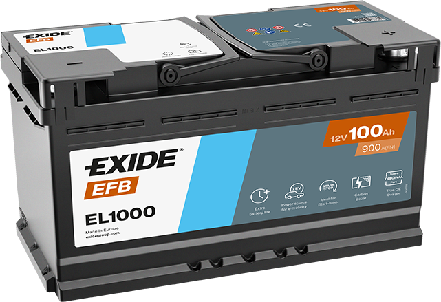Exide EFB 12V 100Ah EFB Akü – Start-Stop Araçlar İçin Maksimum Güç, Dayanıklılık ve Uzun Ömür