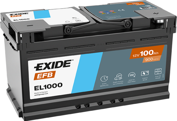 Exide EFB 12V 100Ah EFB Akü – Start-Stop Araçlar İçin Maksimum Güç, Dayanıklılık ve Uzun Ömür