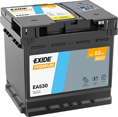 Exide Premium 12V 53Ah Akü – Yüksek Marş Gücü, Uzun Ömür ve Üstün Premium Performans