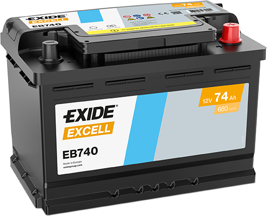 Exide Excell 12V 74Ah Akü – Yüksek Marş Gücü ve Dayanıklı Excell Performansı