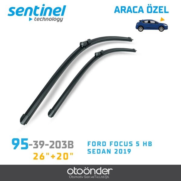 Süpürge Takım Ön Ford Focus 5 HB Sedan 2019 26''+20'' Araca Özel Ön Cam Silecek Süpürgesi