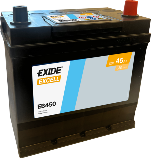 Excell EB450 12V 45Ah Japon Tipi Akü | Güçlü Marş Performansı & Kompakt Tasarım | Excell Japan Series