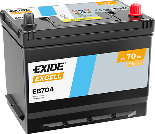 Excell EB704 12V 70Ah Japon Tipi Akü | Güçlü Marş Performansı & Uzun Ömür | Excell Japan Series
