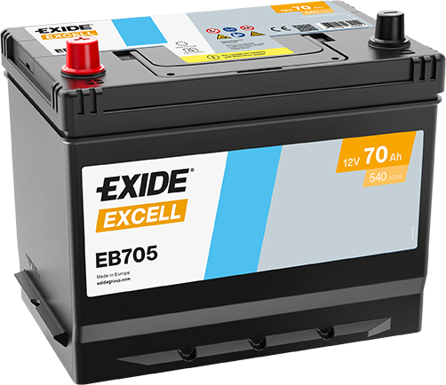 Excell 12V 70Ah Japon Tipi Akü | Güçlü Marş Gücü & Uzun Ömür | Excell Japan Series