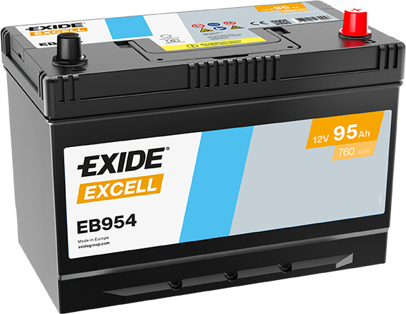 Excell 12V 95Ah Japon Tipi Akü | Yüksek Kapasite & Maksimum Marş Gücü | Excell Japan Series