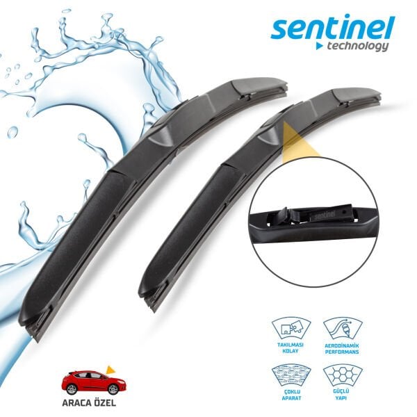 Süpürge Takım Ön Hyundai Accent Blue – Kia Rio – Sorento – Auris – Forester 26''+16'' Araca Özel Ön Cam Silecek Süpürgesi