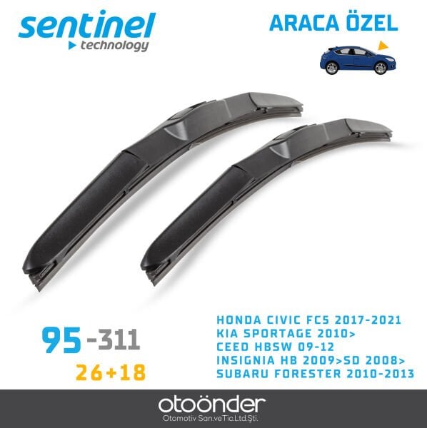 Süpürge Takım Ön Honda Civic FC5 – Kia Sportage – Ceed HB/SW – Insignia HB/SD – Subaru Forester Araca Özel Ön Cam Silecek Süpürgesi