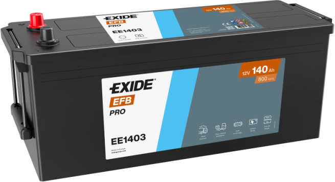 Exide EFB PRO 12V 140Ah Akü | Güçlü Başlangıç Gücü & Uzun Ömür | Exide Commercial EFB Serisi