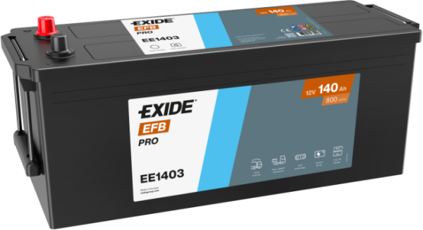Exide EFB PRO 12V 140Ah Akü | Güçlü Başlangıç Gücü & Uzun Ömür | Exide Commercial EFB Serisi
