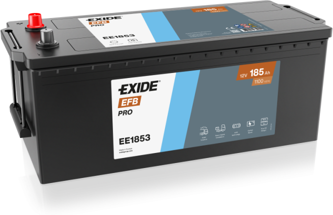 Exide EFB PRO 12V 185Ah Akü | Yüksek Kapasite & Güçlü Marş Akımı | Exide Strong PRO EFB+