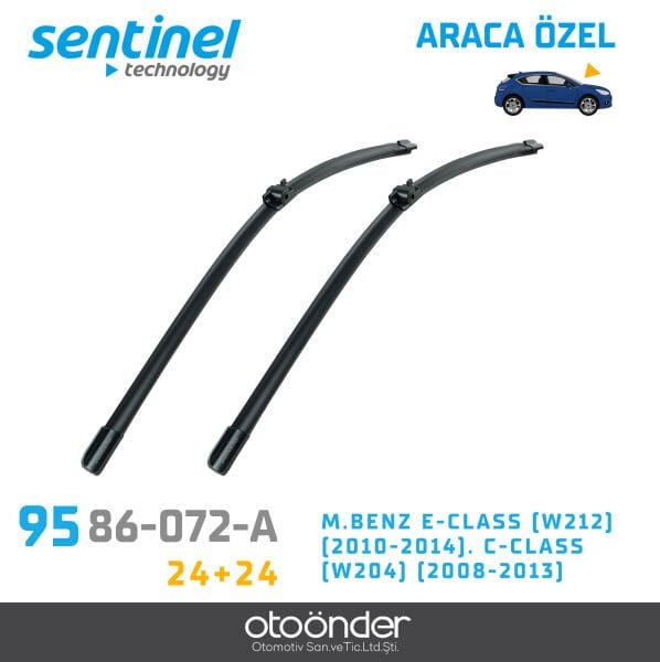 Süpürge Takım Ön Mercedes-Benz E-Class W212 2010-2014 – C-Class W204 2008-2013 24''+24'' Araca Özel Ön Cam Silecek Süpürgesi