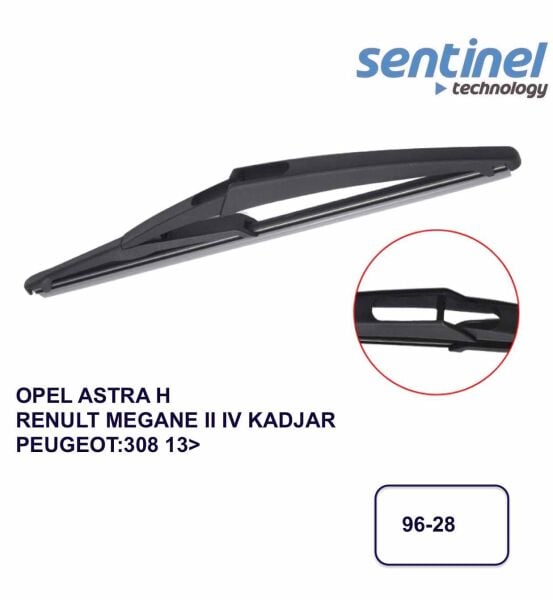Opel Astra H, Renault Megane 2–4, Renault Kadjar, Peugeot 308 2013→ Uyumlu Arka Silecek Süpürgesi