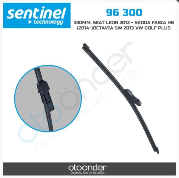 Seat Leon 2012, Skoda Fabia HB 2014→, Octavia SW 2013, VW Golf Uyumlu Arka Silecek Süpürgesi 330 mm