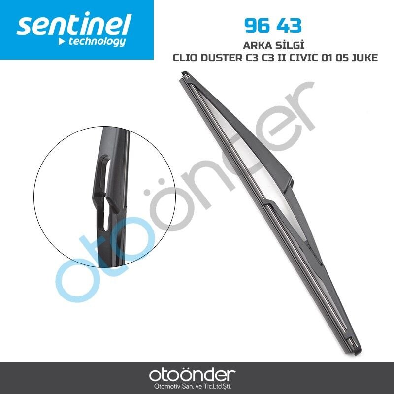 Renault Clio, Duster, Citroën C3–C3 II, Honda Civic 2001–2005, Nissan Juke, Qashqai, X-Trail Uyumlu Arka Silecek Süpürgesi 300 mm