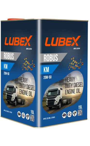 LUBEX ROBUS KM 20W-50 Motor Yağı – Yüksek Kilometre ve Ağır Koşullar İçin Mineral Yağ