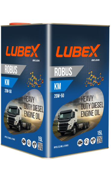 LUBEX ROBUS KM 20W-50 Motor Yağı – Yüksek Kilometre ve Ağır Koşullar İçin Mineral Yağ