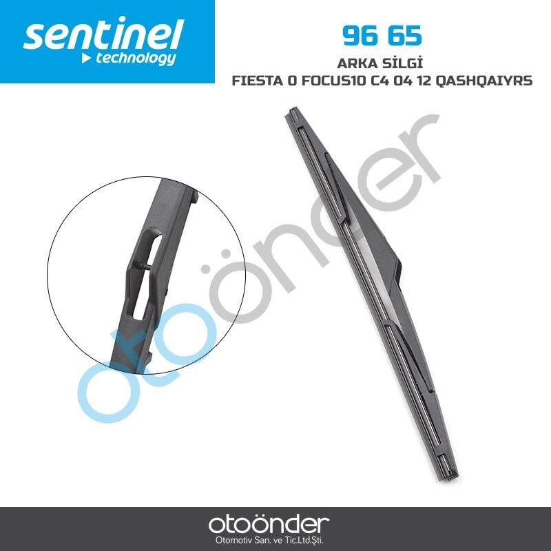 Ford Fiesta 2008>, Ford Focus 2010>, Citroen C4 2004-2012, Nissan Qashqai, Toyota Yaris Uyumlu Arka Silecek Süpürgesi 300 mm