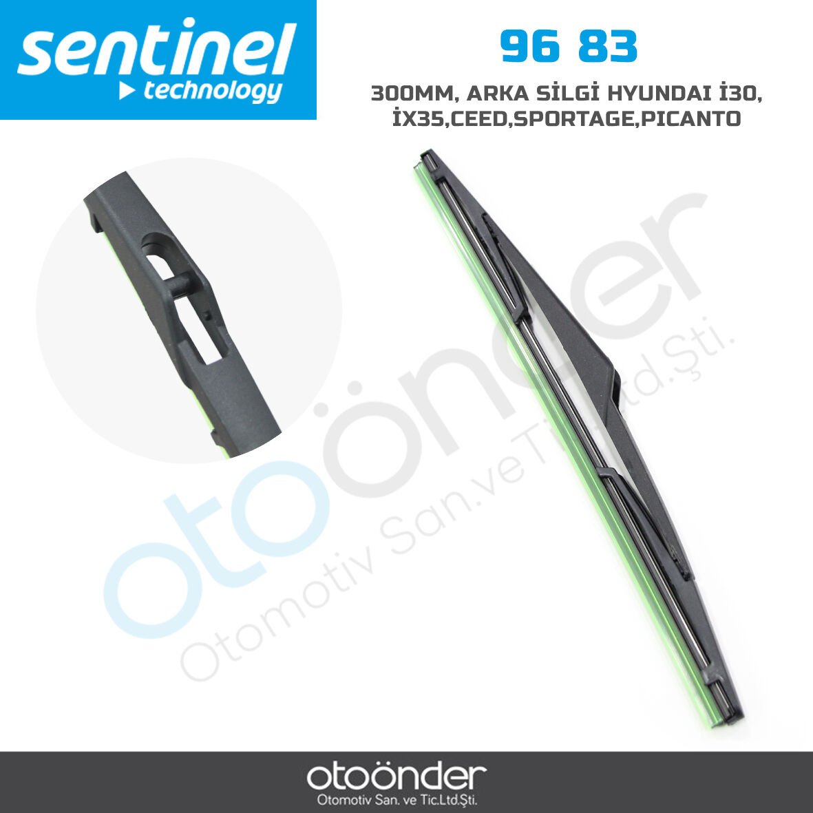 Hyundai i30, ix35, Kia Ceed, Sportage, Picanto Uyumlu Arka Silecek Süpürgesi 300 mm