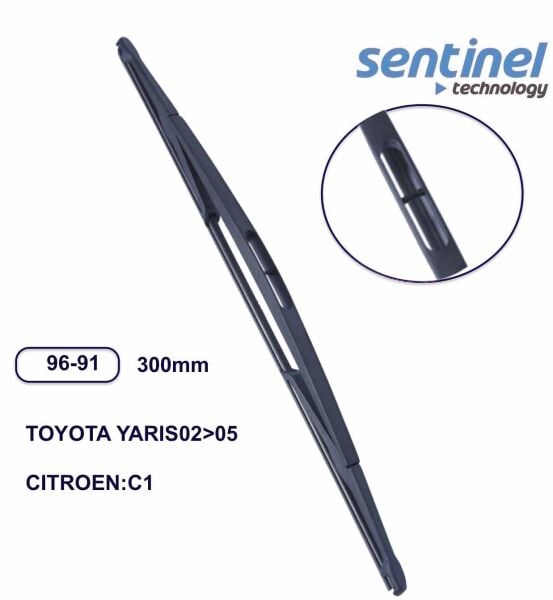 Toyota Yaris 2002-2005, Citroen C1 Uyumlu Arka Silecek Süpürgesi 300 mm