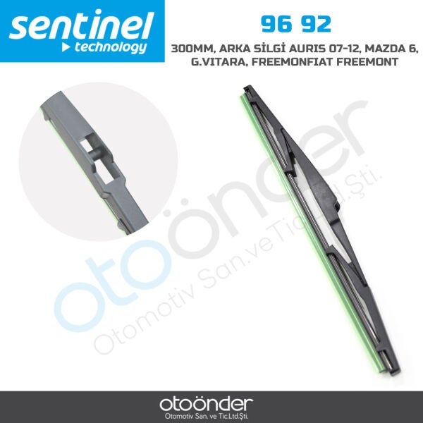 Toyota Auris 2007-2012, Mazda 6, Suzuki Grand Vitara, Fiat Freemont Uyumlu Arka Silecek Süpürgesi 300 mm