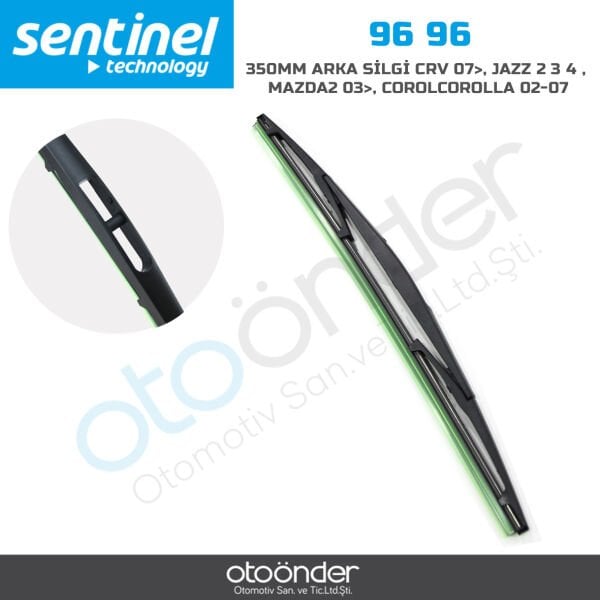Honda CR-V 2007>, Honda Jazz 2-3-4, Mazda 2 2003>, Toyota Corolla 2002-2007 Uyumlu Arka Silecek Süpürgesi
