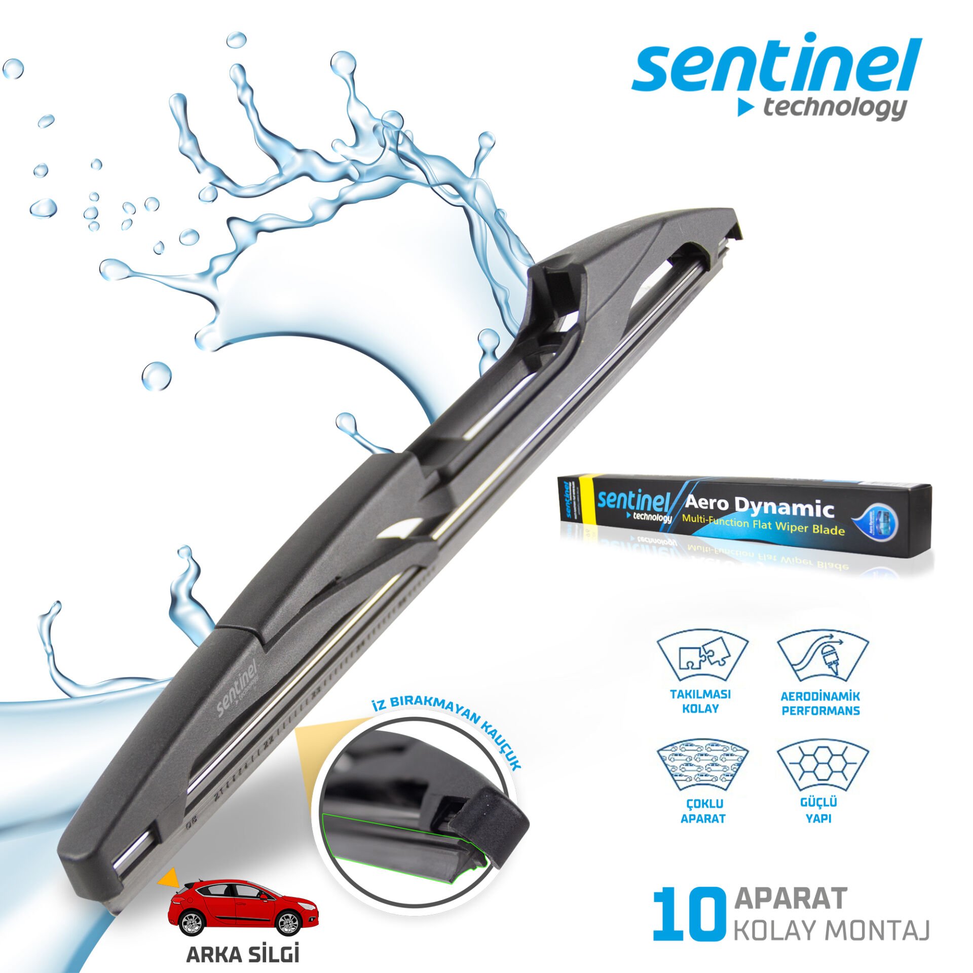 Aparatlı Universal Arka Silecek Süpürgesi 230 mm