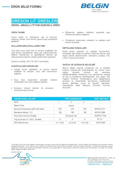 KAP Gres 3 Çok Amaçlı Kalsiyum Gresi | NLGI 3 Sert Kıvamlı Genel Bakım Gresi