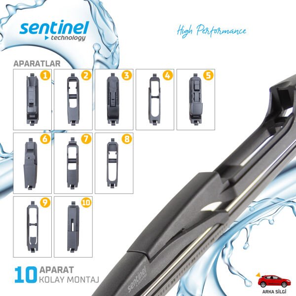 Aparatlı Universal Arka Silecek Süpürgesi 400 mm