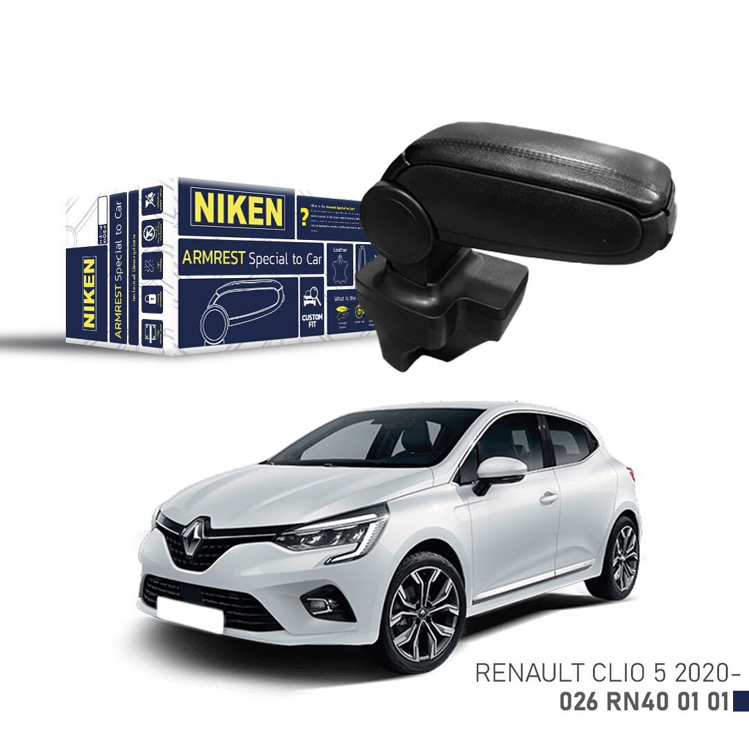 Renault Clio 5 HB Kol Dayama 2020 ve Sonrası Uyumlu Siyah | Araca Özel Orta Konsol Kolçak