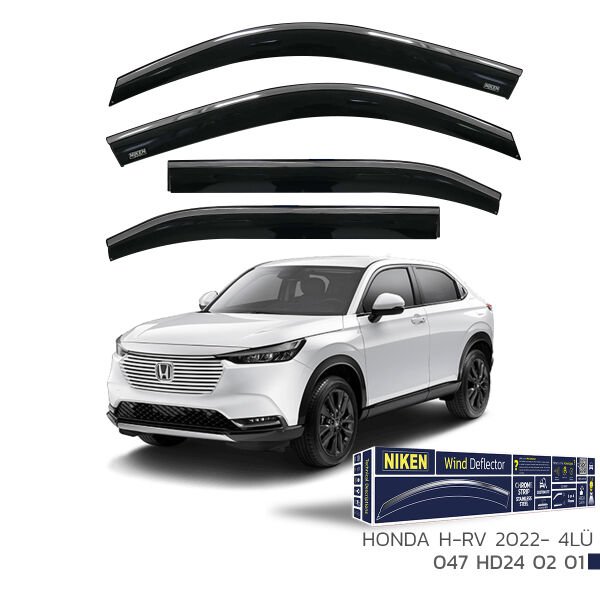 Honda HR-V 2022– Kromlu Cam Rüzgarlığı 4’lü | Araca Özel Yan Rüzgarlık Seti