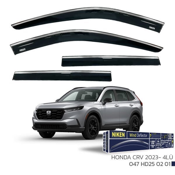 Honda CR-V 2023– Kromlu Cam Rüzgarlığı 4’lü | Araca Özel Yan Rüzgarlık Seti