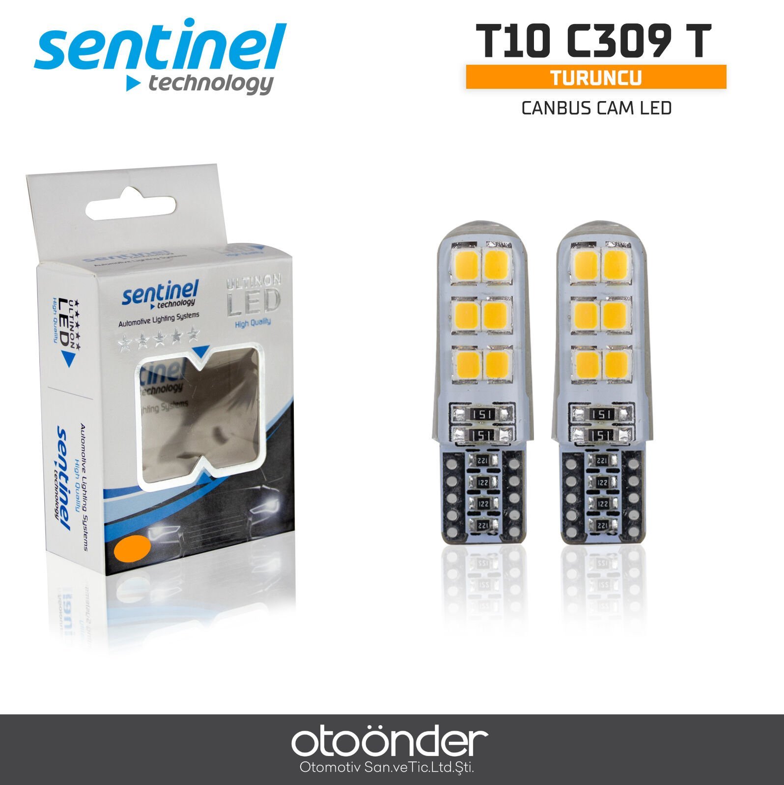 Canbus Silikonlu Turuncu 12V 12 LED’li Ampül – Yüksek Performans ve Dayanıklılık