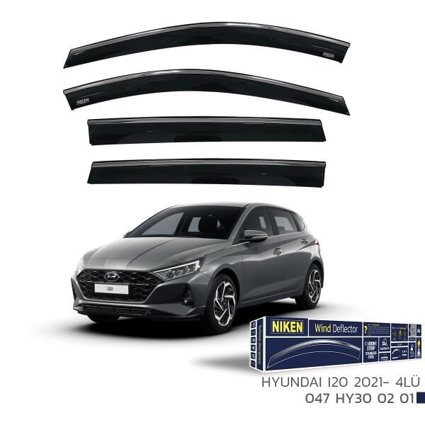 Hyundai i20 2021– Kromlu Cam Rüzgarlığı 4’lü | Araca Özel Yan Rüzgarlık Seti