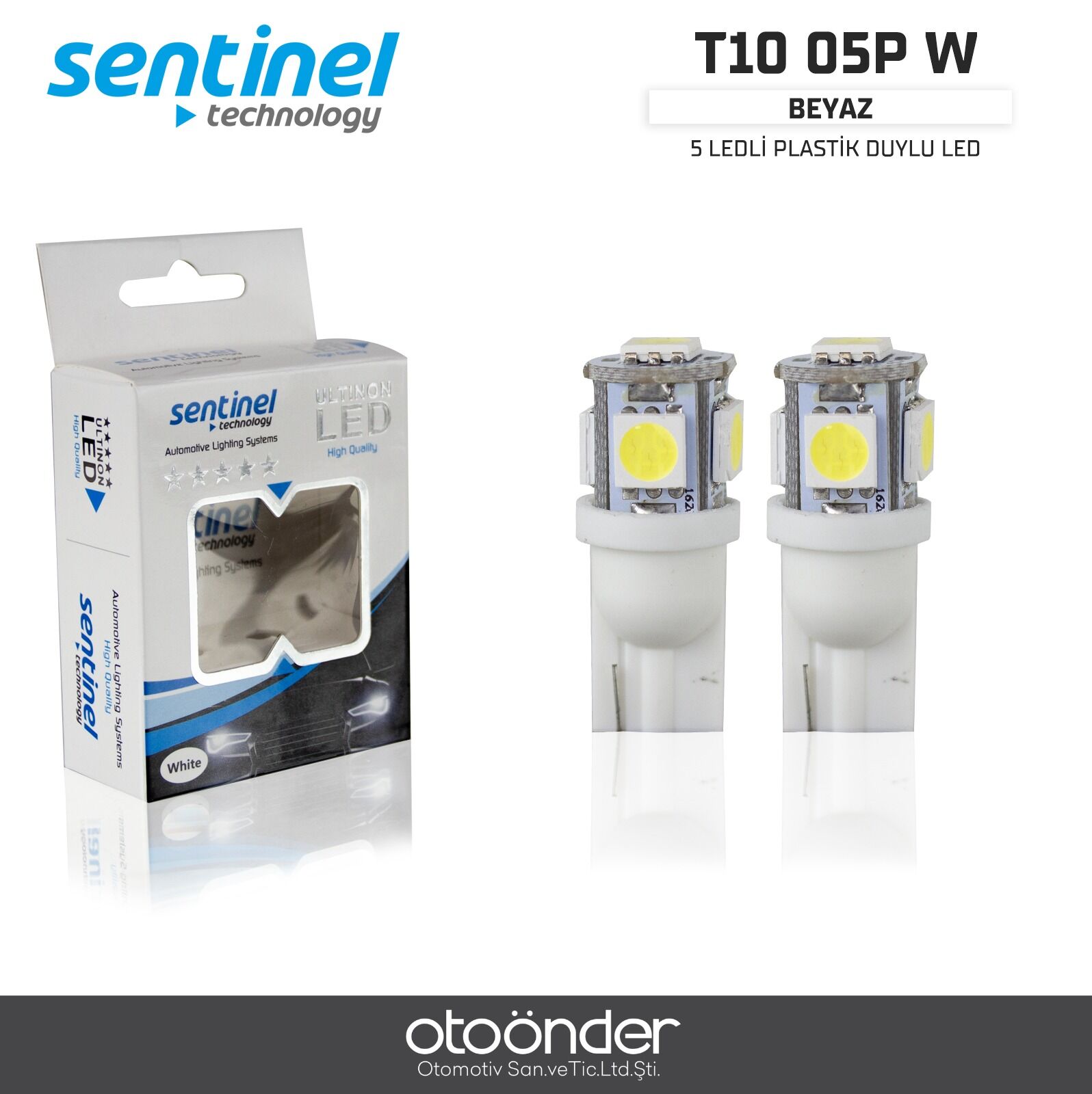 Beyaz 5 LED Ampül T10 12V – Canbus Uyumlu ve Yüksek Performans