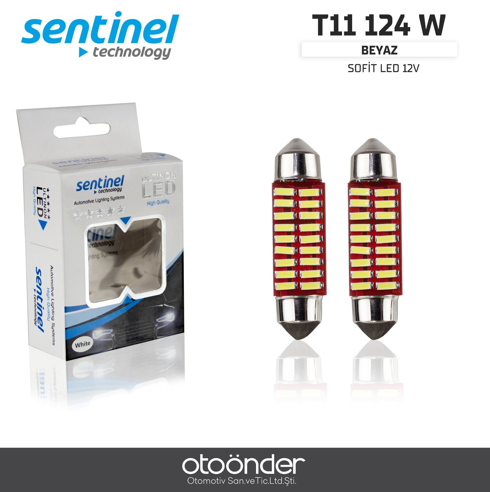 Sofit 39mm Beyaz 18 SMD 12V LED Ampül – Canbus Uyumlu Yüksek Performans