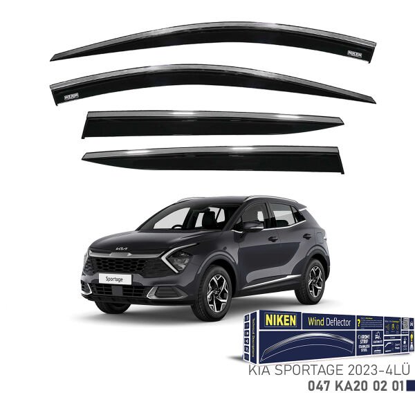 Kia Sportage 2023– Kromlu Cam Rüzgarlığı 4’lü | Araca Özel Yan Rüzgarlık Seti