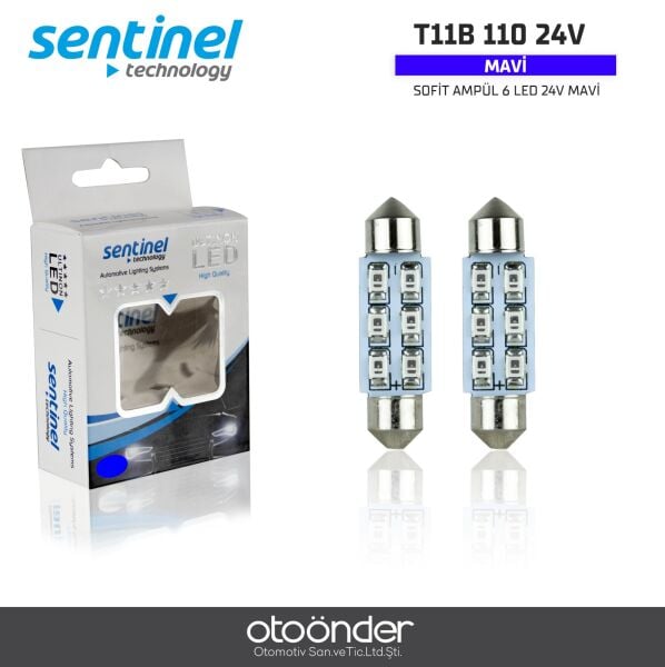 Sofit Ampül 6 LED 24V Mavi – Yüksek Performans ve Dayanıklılık