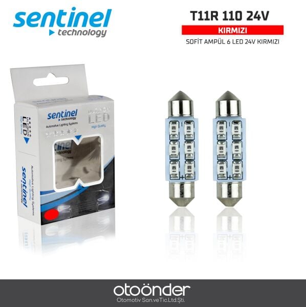 Sofit Ampül 6 LED 24V Kırmızı – Yüksek Performans ve Dayanıklılık