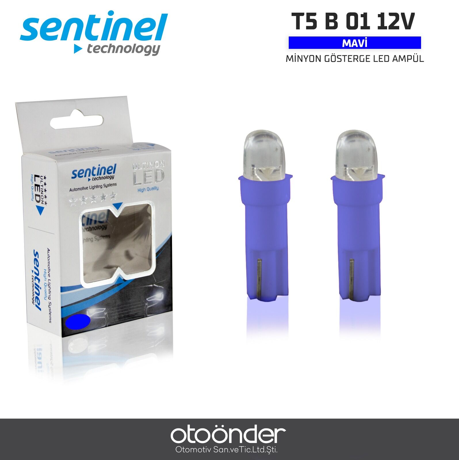 Minyon Gösterge Mavi LED Ampül – Net Işık ve Uzun Ömürlü Performans