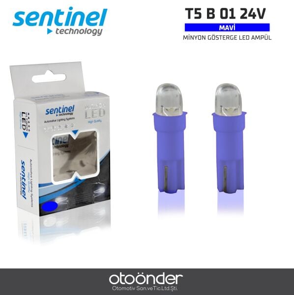 Minyon Gösterge Mavi LED Ampül 192B 24V – Net Işık ve Uzun Ömürlü Performans
