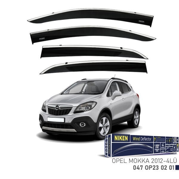 Opel Mokka 2012– Kromlu Cam Rüzgarlığı 4’lü | Araca Özel Yan Rüzgarlık Seti